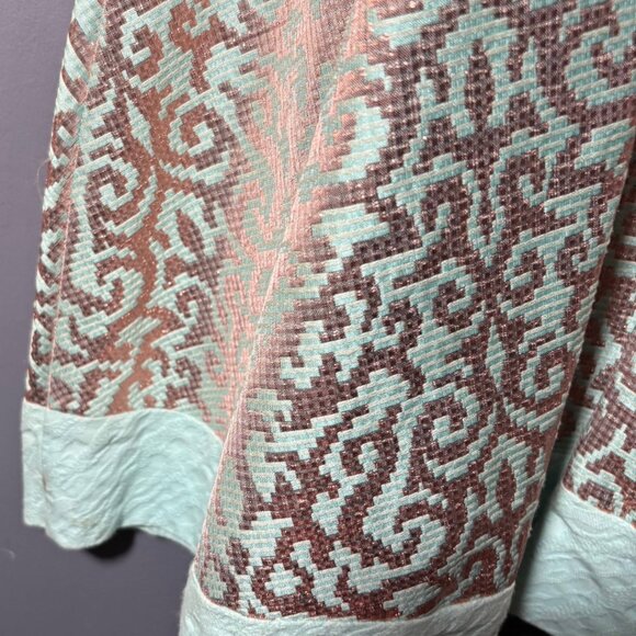 Pippa & Julie Girls Metallic Jacquard Fit & Flare Dress Size 10 Mint Gold - Picture 2 of 6